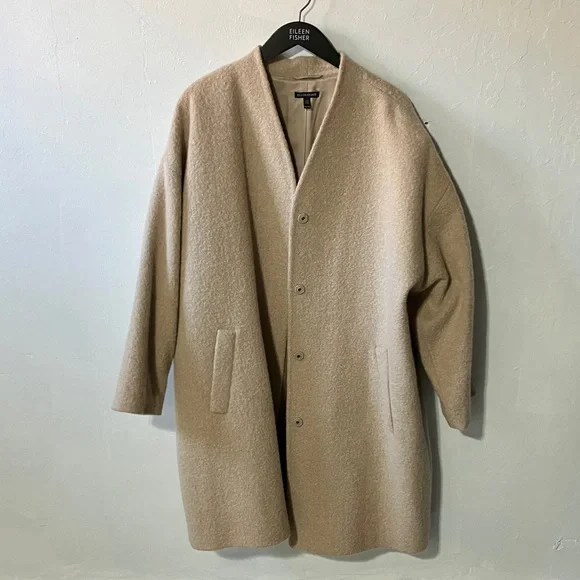 Exquisite Eileen Fisher Alpaca/Wool Coat - Picture 11 of 11
